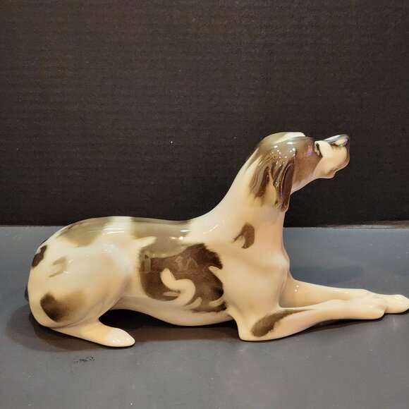 Vintage Lomonosov Porcelain Pointer Dog Figurine Handpainted Made In USSR - Picture 5 of 7